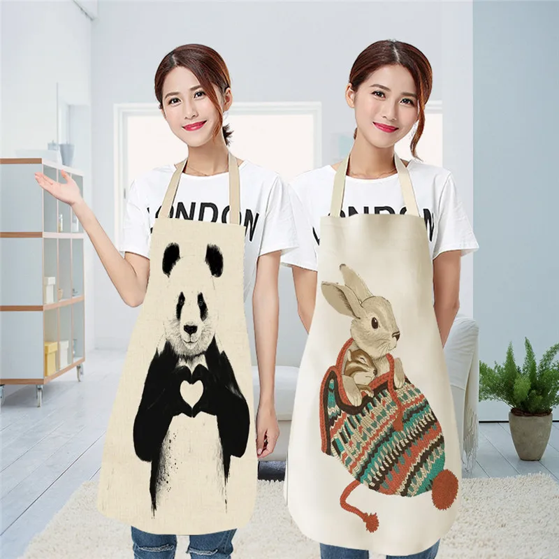 Фартуки шеф-повара с животным рисунком фартуки для кухни обезьяны кошки кролика