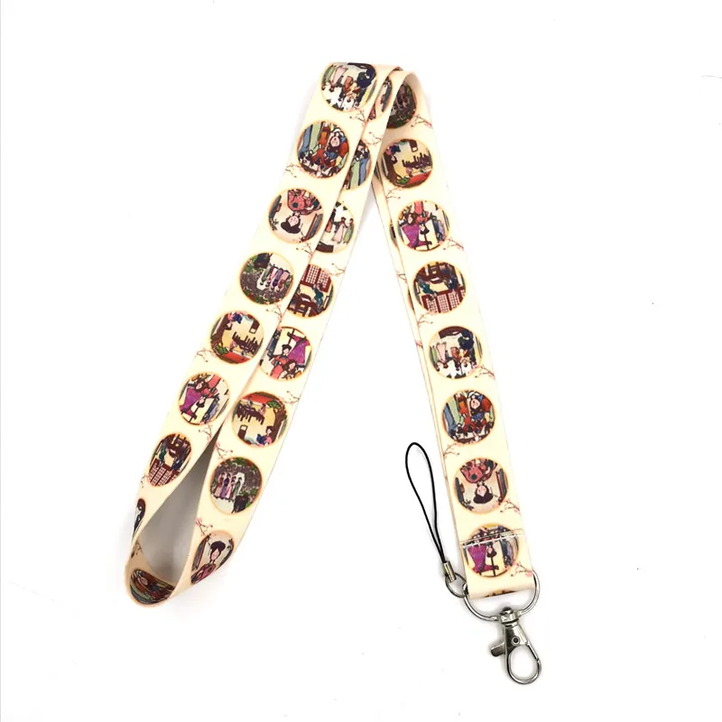 

Cartoon Chinese Girl Neck Straps Keychain Lanyard For Keys ID Card Badge Holder Keycord Keyring DIY Hang Rope Webbing Ribbon
