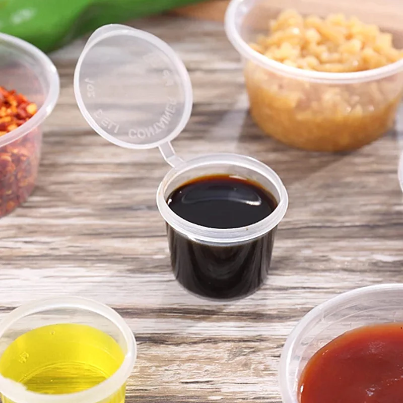 10 шт. одноразовые пластиковые контейнеры для соуса 25 мл|Коробки и ящики хранения|