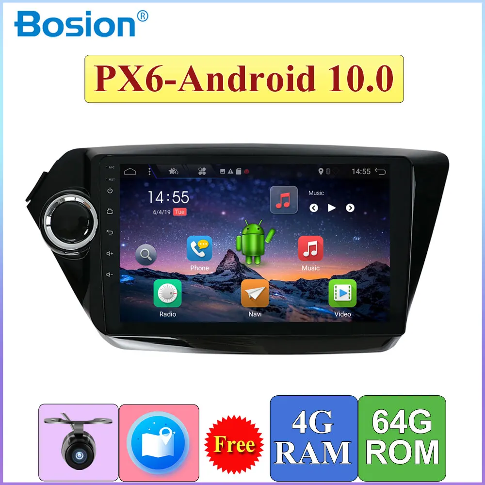 Автомагнитола Bosion 4 Гб + 64 ГБ Android 10 0 мультимедийный видеоплеер навигация GPS для KIA