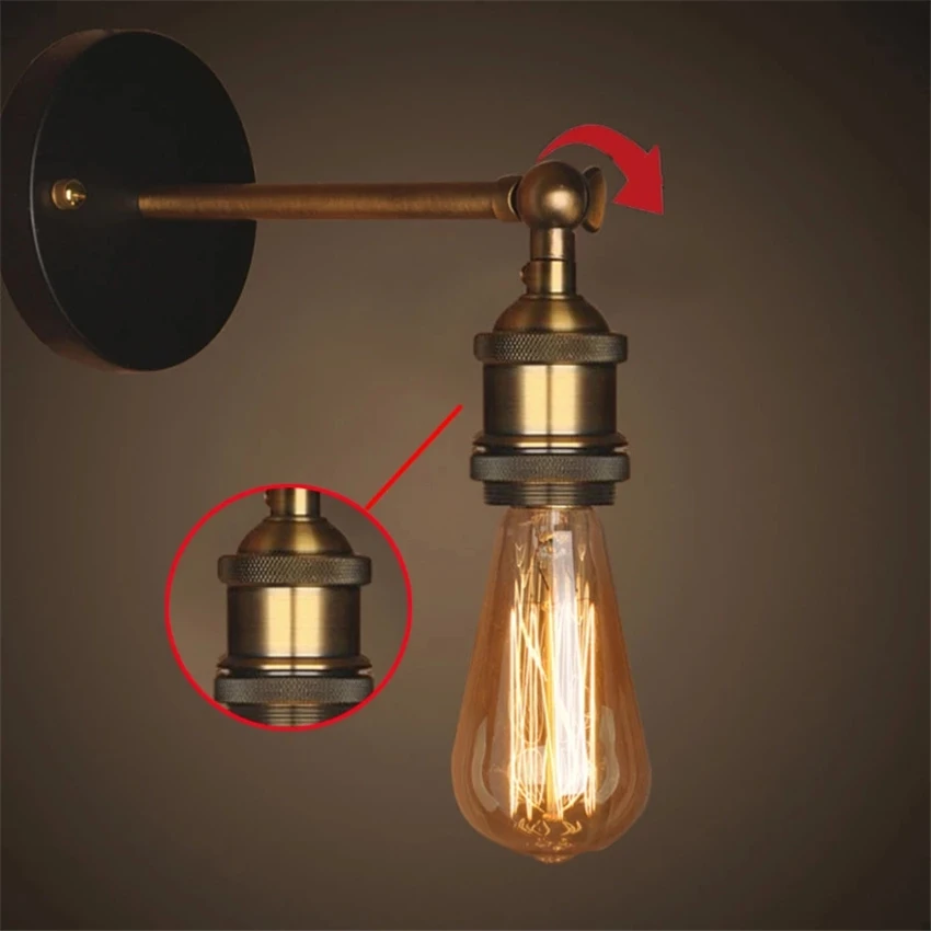 Американский винтажный Железный светодиодный настенный светильник Уличное бра