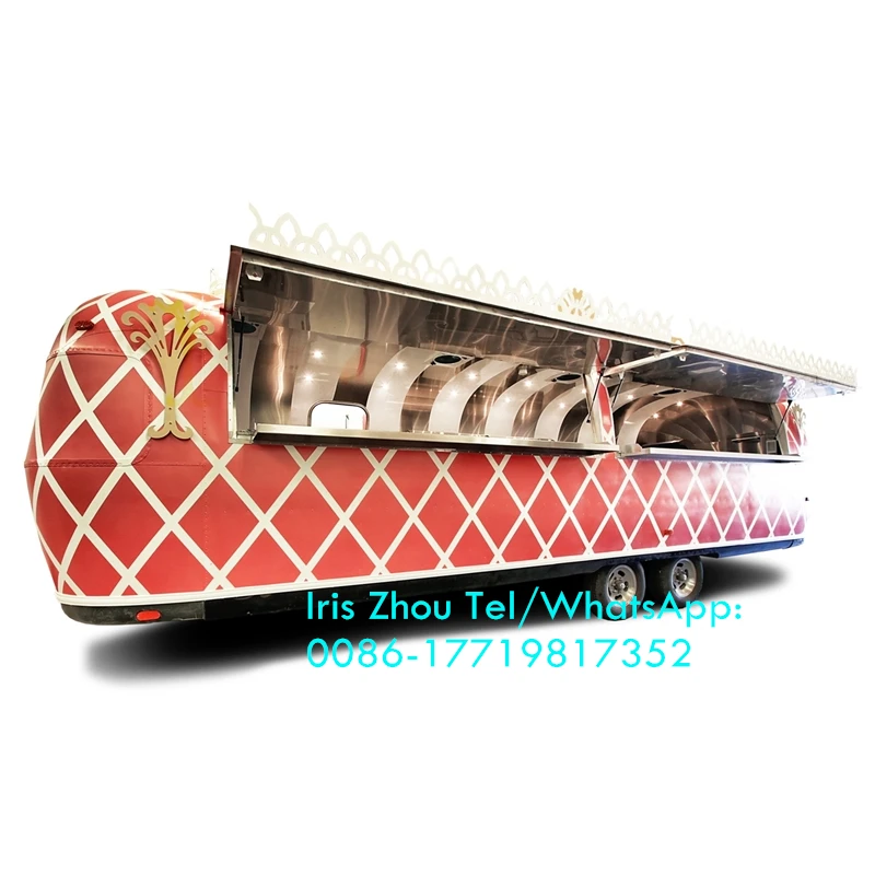 3 7m размер подгонянный airstream мобильный трейлер для еды крепдеб с цветом