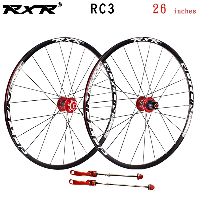 26RC3 Red 100x135 RXR горный велосипед внедорожный MTB Углеродные колеса 26 дюймов RC3 дисковый тормоз 5 подшипников 7-11speed через ось/QR колеса велосипеда - Цвет: 26RC3 Red 100x135
