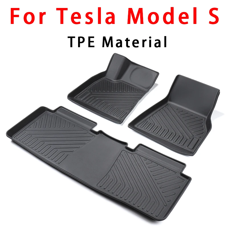 For Tesla Model X S Floor Mat Waterproof Non-slip Modified Accessories TPE Fully Surrounded Special Foot Pad 3Pcs/Set | Автомобили и