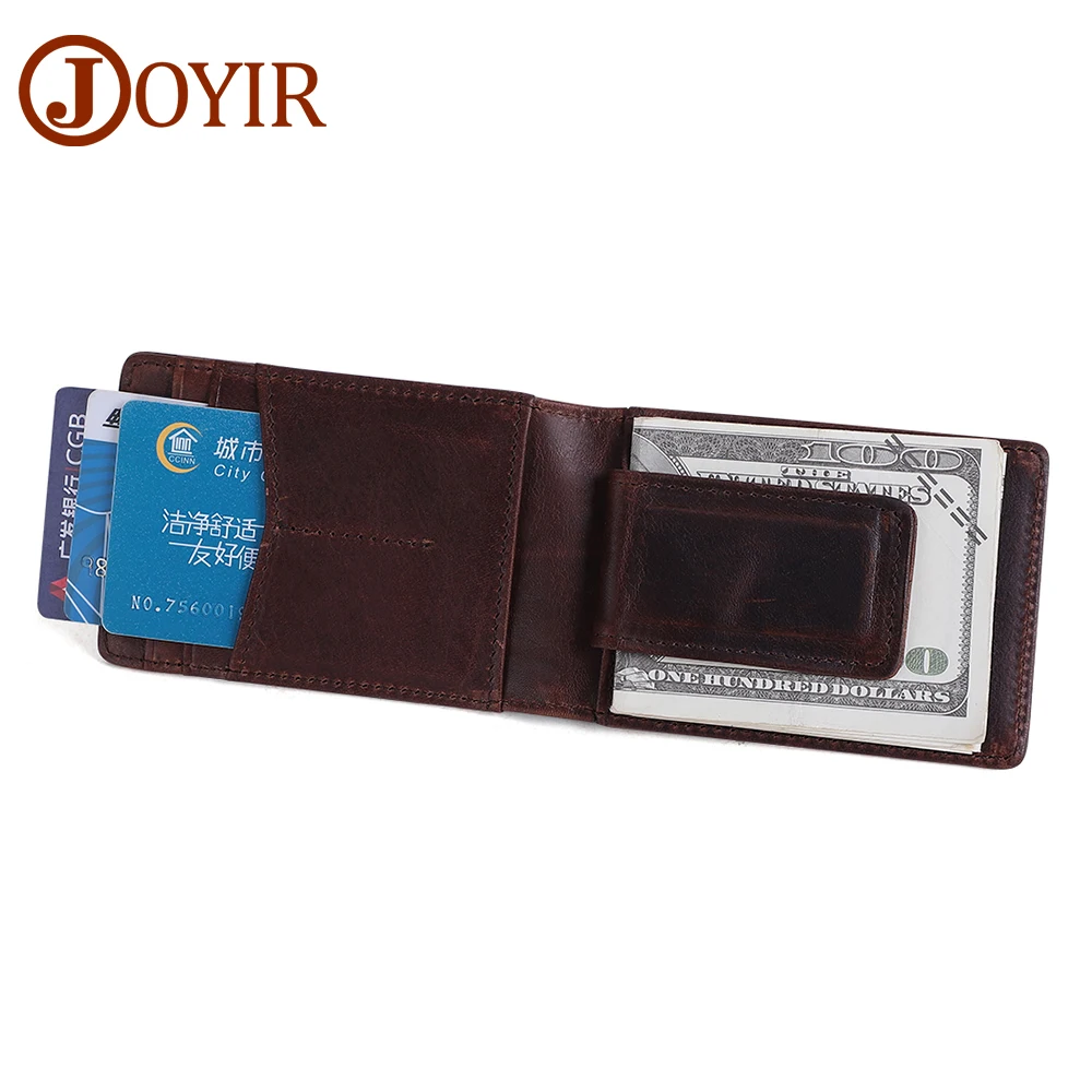 Мужской бумажник JOYIR из натуральной кожи с магнитной застежкой визитница чехол
