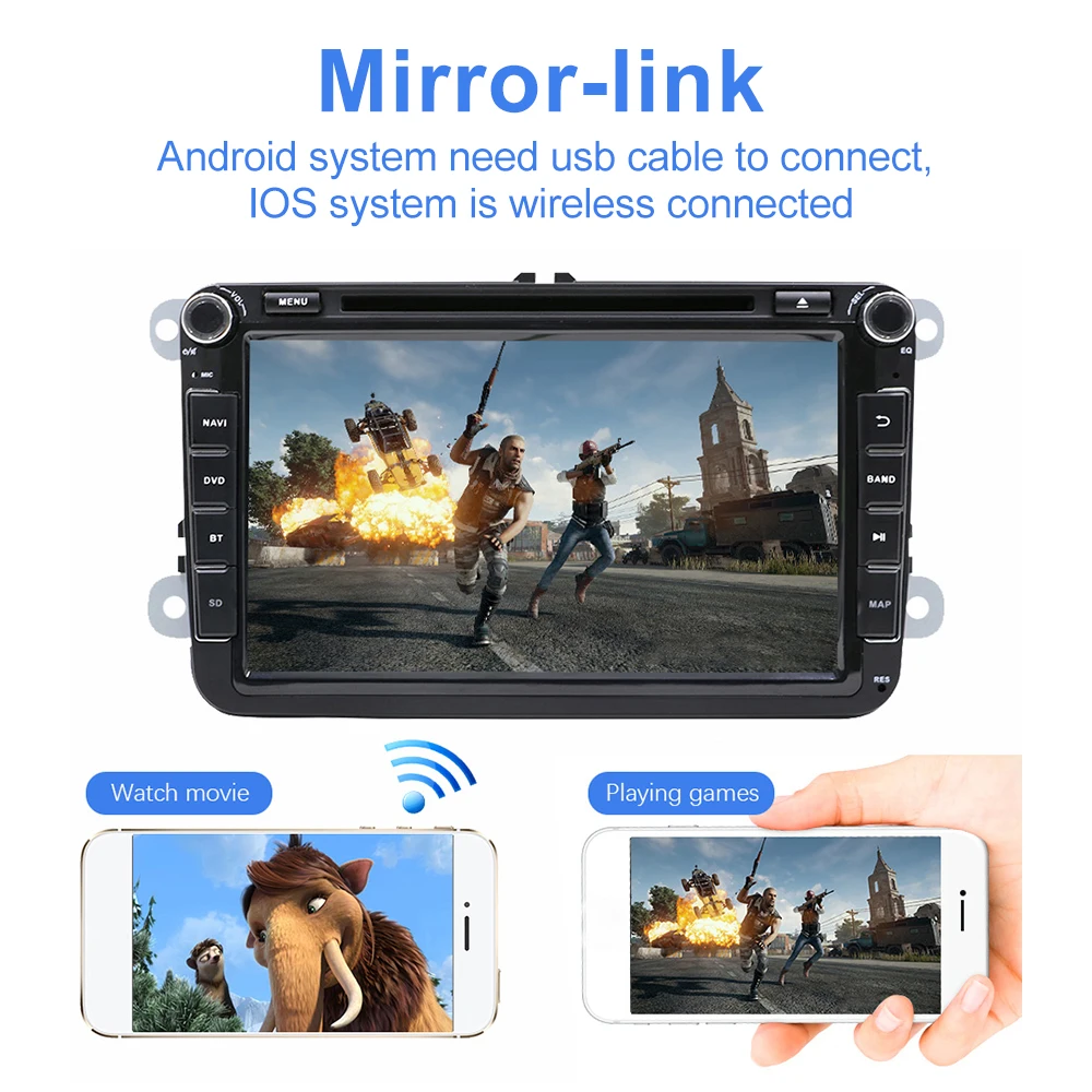 Eunavi 2 Din Android 10 автомобильное радио GPS для VW Passat B6 B7 CC Polo Golf 5 6 Touran T5 Jetta Tiguan RNS510