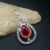 gemstonefactory jewelry big promotion 925 silver dashing antique red garnet women ladies mom gifts necklace pendant 20213889