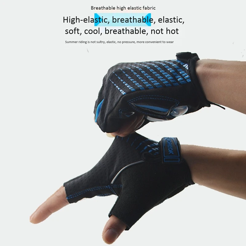 

MOREOK Cycling Gloves Half Finger Shockproof MTB Bike Gloves Breathable Gloves Outdoor Anti-Slip Biking Gloves Unisex L