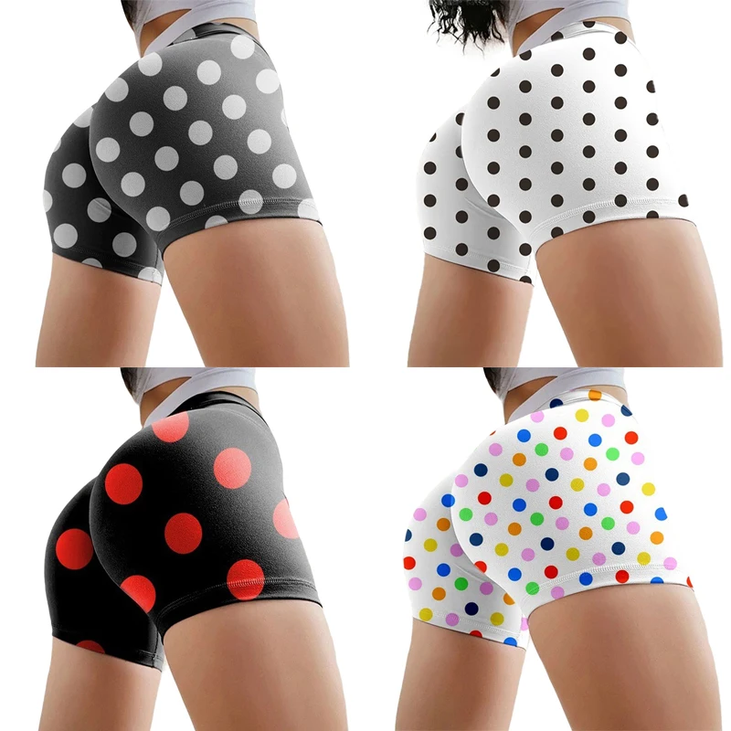 

Homwear Party Shorts Pajama 2020 Women Blend Summer Short Pants Polk Dot Prined Body Skinny Split Elastic Waist Patchwork Casual