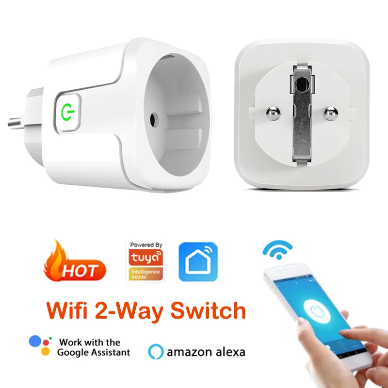 

16A Wifi EU Plug For Tuya Smart Life Power Mornitor Energy-saving Timer Socket Smart Home Automation Work with Alexa Google Home