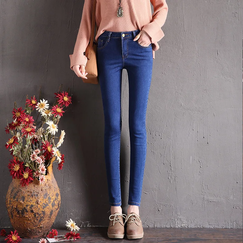 Новинка 2020 женские джинсы с высокой талией эластичные тонкие узкие высокого