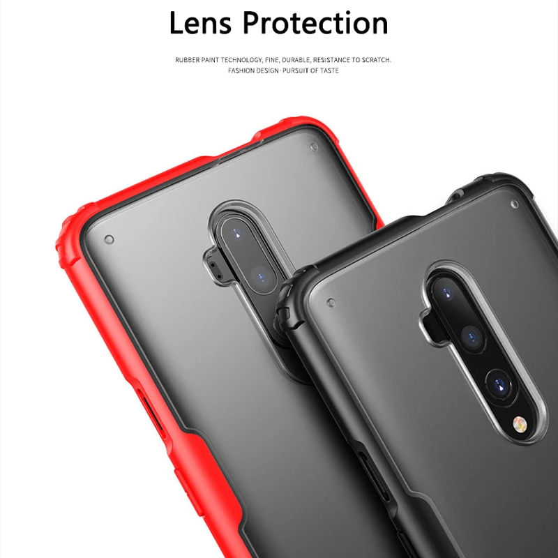 Противоударный защитный чехол для Oneplus 7T Pro 1 + мягкая рамка Прозрачный жесткий