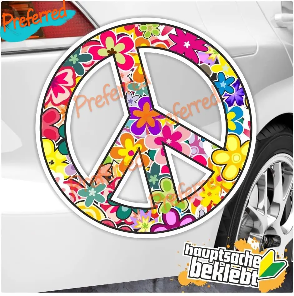 

Kiwistar Peace In Multi-Coloured Sticker Fun Sticker Truck Luggage Michigan Vintage Laptop Helmet Wall Vinyl Car Sticker Die-Cut