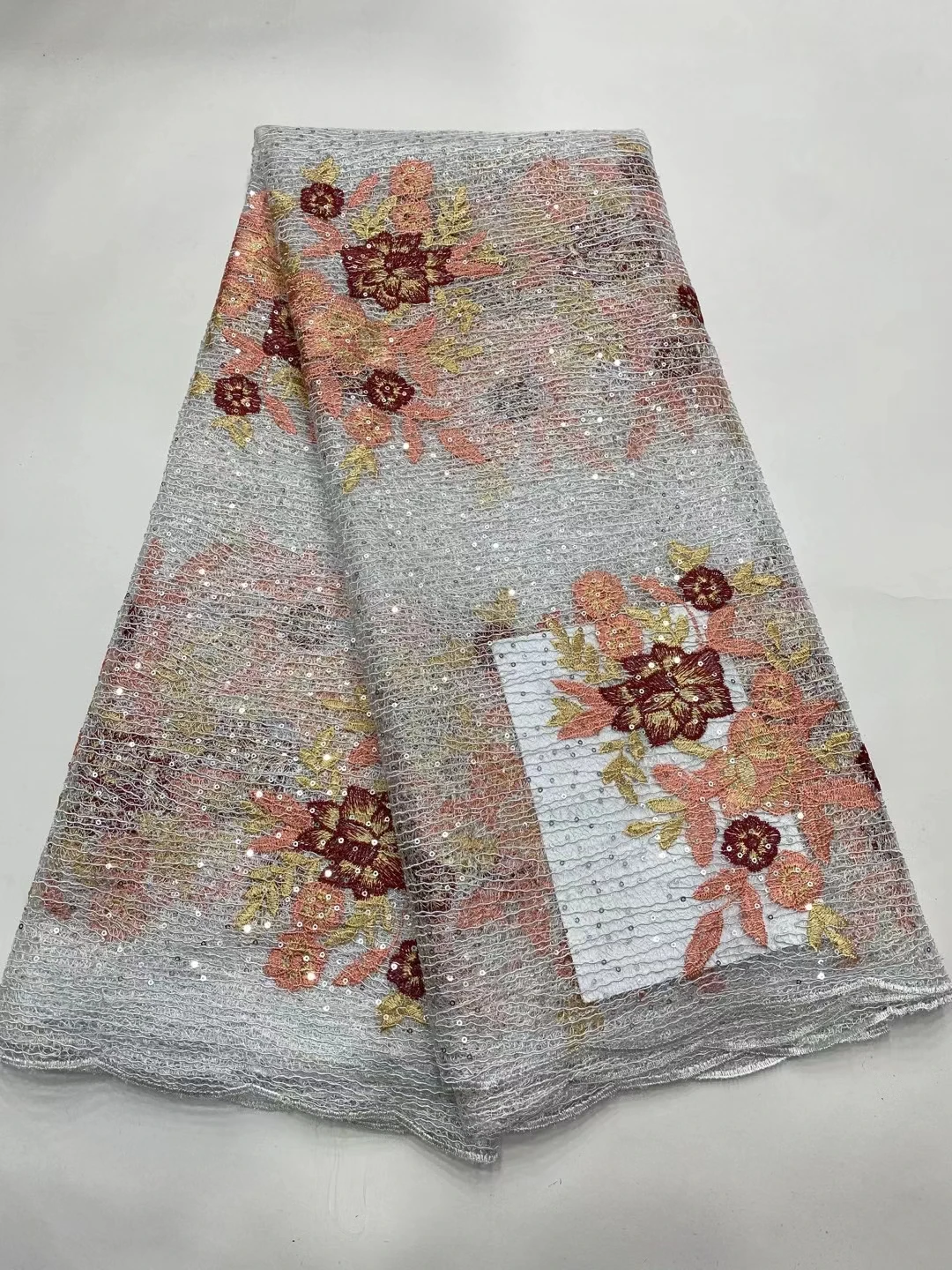 

Новейшая кружевная вышивка с блестками, французская африканская кружевная ткань 2021, высококачественные нигерийские кружевные ткани для пл...