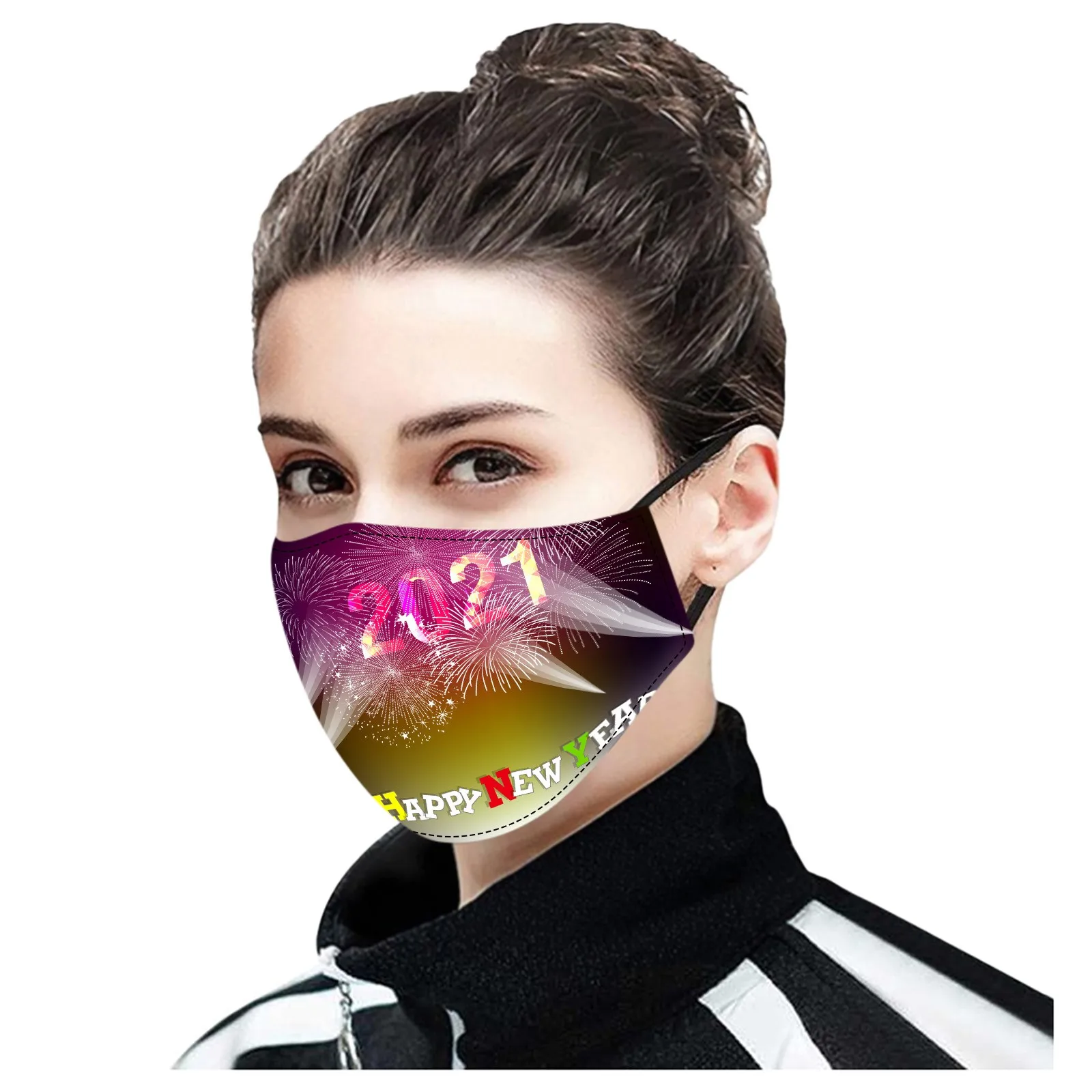 Многоразовая тканевая Рождественская Пыленепроницаемая хлопковая маска модная