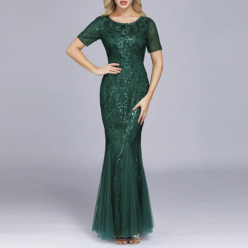 Вечерние платья с пайетками платье русалки торжественное вышивкой женское