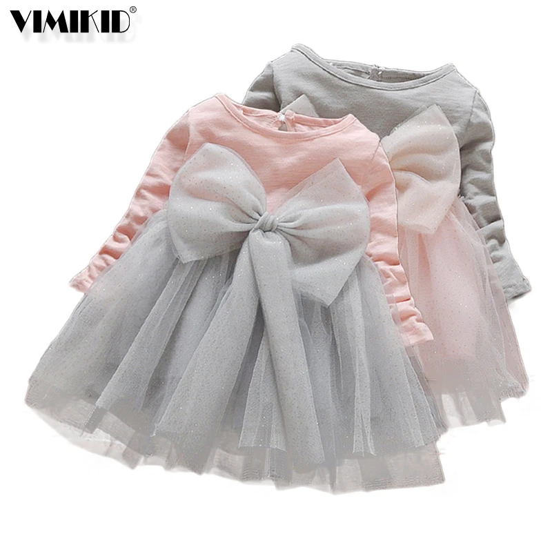 Одежда для девочек топы платье кружевная Осенняя Фата с длинными рукавами и