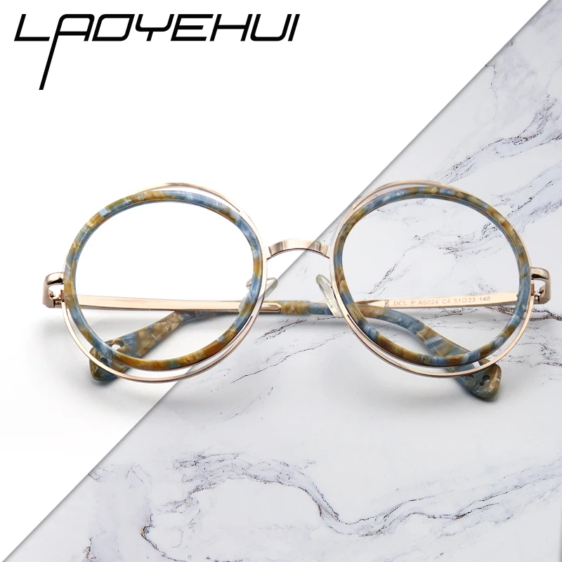 

2020 Women Retro Eyeglasses Frame Female Eye Glasses Vintage Optical Glasses Prescription Transparent Frame Men LAO-6815