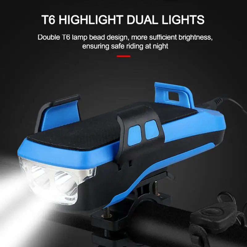 

Bicycle Light USB Rechargeable Bike Headlight Front Lamp Bicycle With Horn Front Light Night Riding Safty Warning Light Accesso