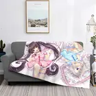 Фланелевое Одеяло Nekopara в стиле аниме Otaku, покрывало для девушек с шоколадной ванилью, пикантное, постельное белье, диван, офисный обеденный перерыв, очень теплое одеяло