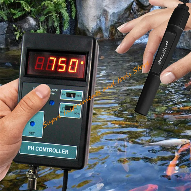 PH-201 Digital LCD Display PH CO2 Controller Meter Aquarium Fish Tank 0.00~14.00PH Range + Switched Socket 110V / 220V | Инструменты