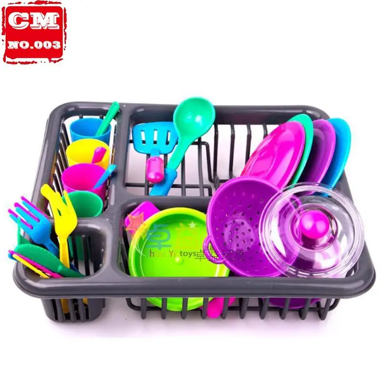 

Free Shipping 28pc toy for Kids Cutlery Role Play Toy Set Kitchen Utensil Accessories Pots Pans Children's kitchen tableware