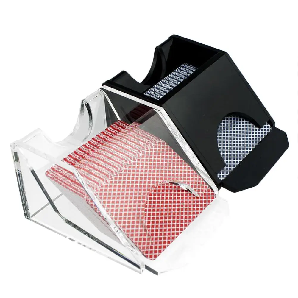 

HOT Professional DeluxeTexas Hold'em Baccarat Poker Dealer Poker Card Shoe Transparent Black Optionally Deputy