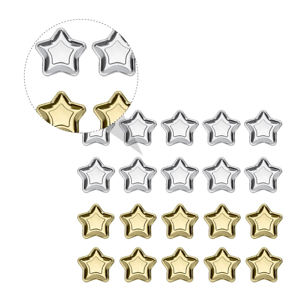 

20Pcs Five-pointed Star Party Paper Plates Light Paper Trays Disposable Dishes