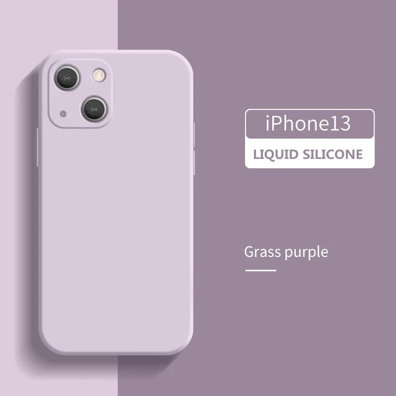 

Square Liquid Silicone Phone Case For iPhone 13 Pro 13 Mini 13 Pro Max 11 12 Pro Max XS XR 7 8 Plus Lens Protection Back Cover