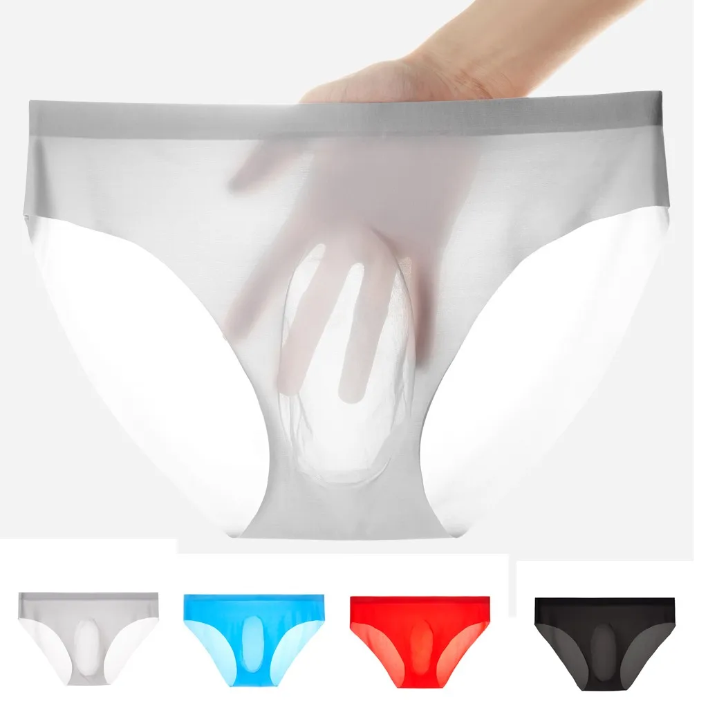 Men's Briefs one-piece 3d underwear seamless ice silk breathable underwear seamless and ultra-thin hot new