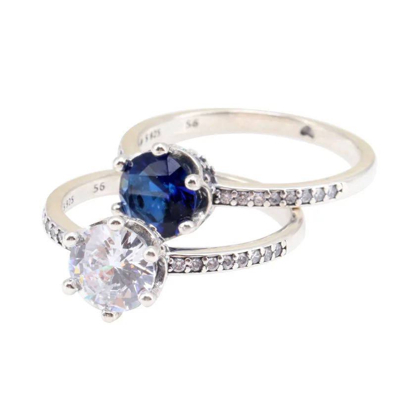 

S925 Sterling Silver Shining Crown Ring Female New Fashion Wild Crown Ring To Send Girlfriend Gifts