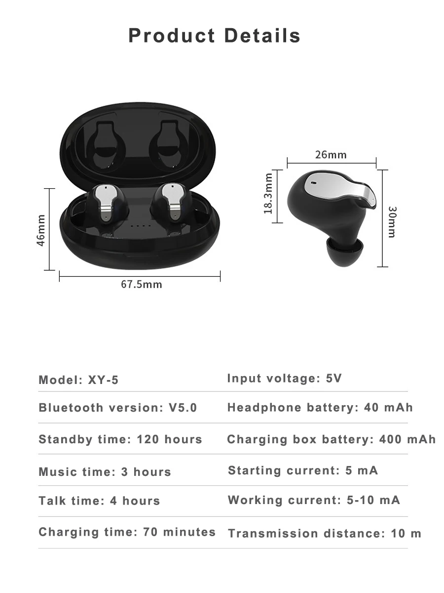 XY-5 TWS 5,0 Bluetooth наушники 3d стерео сенсорные наушники беспроводные наушники с микрофоном гарнитура для телефона