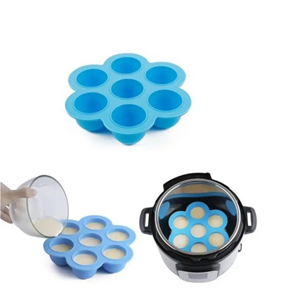 7-отверстия кубика льда силикона с крышкой силиконовые детские Еда дополнение Box