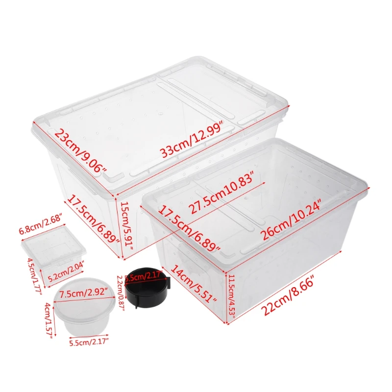 Transparent Plastic Box Insect Reptile Transport Breeding Live Food Feeding for Lizards Tortoise Spider Beetle House | Дом и сад