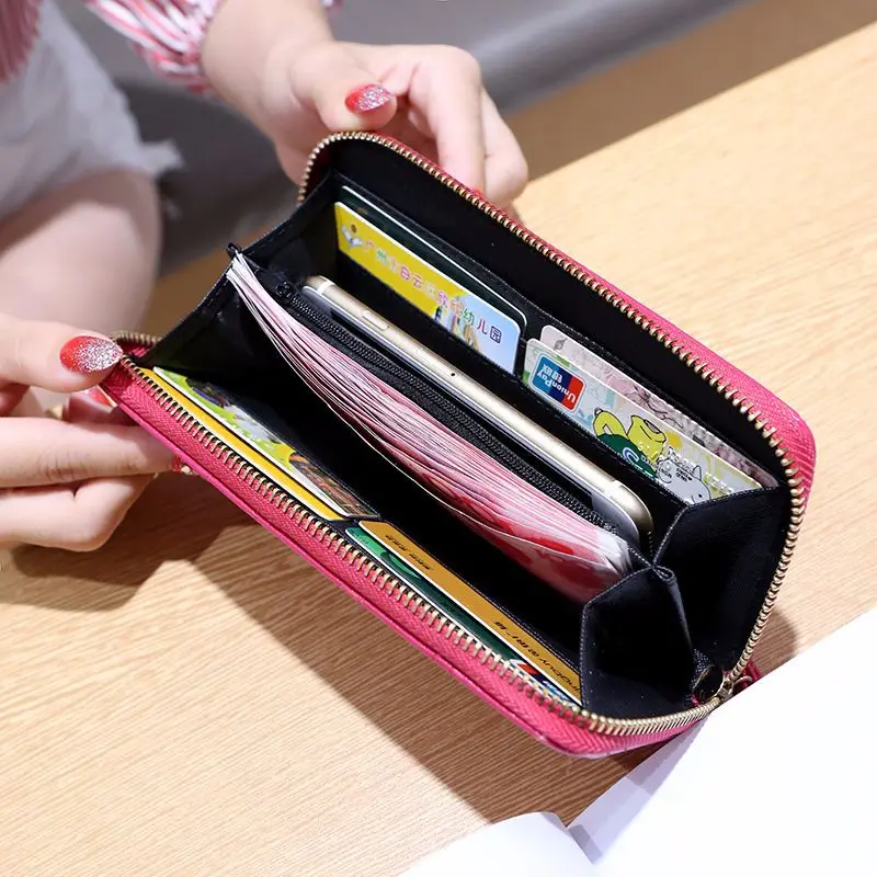 Женский кошелек Длинные кошельки для карт на молнии Модный женский Кожаный клатч