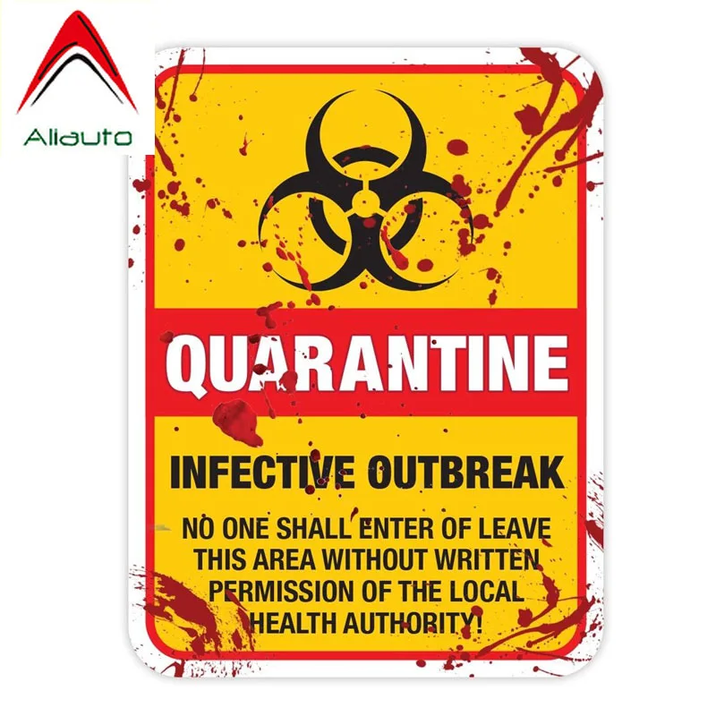 Забавная Автомобильная наклейка Aliauto Предупреждение о зомби карантин