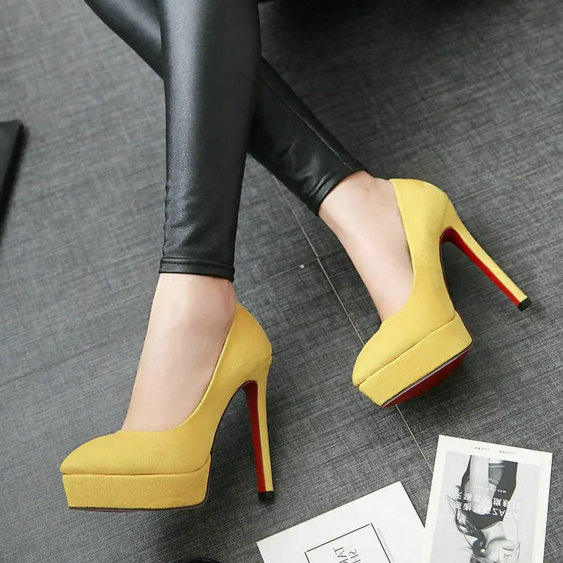 

Super High Heel Plus Size Ladies Single Shoes Spring Autumn Fashion Shallow Mouth Bnquet Dating Wedding Platform Women's Shoes