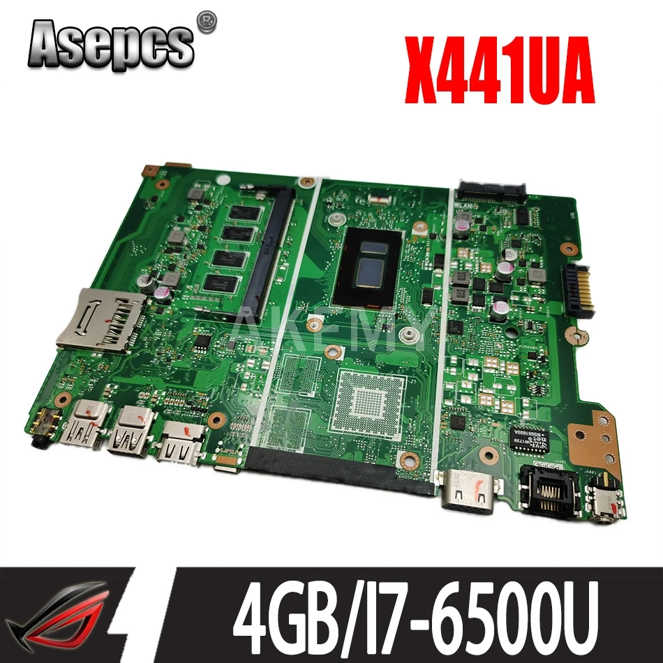 

AKemy X441UA Материнская плата ноутбука для ASUS X441U X441UV X441UAK F441U A441U оригинальная материнская плата 4GB-RAM I7-6500U CPU