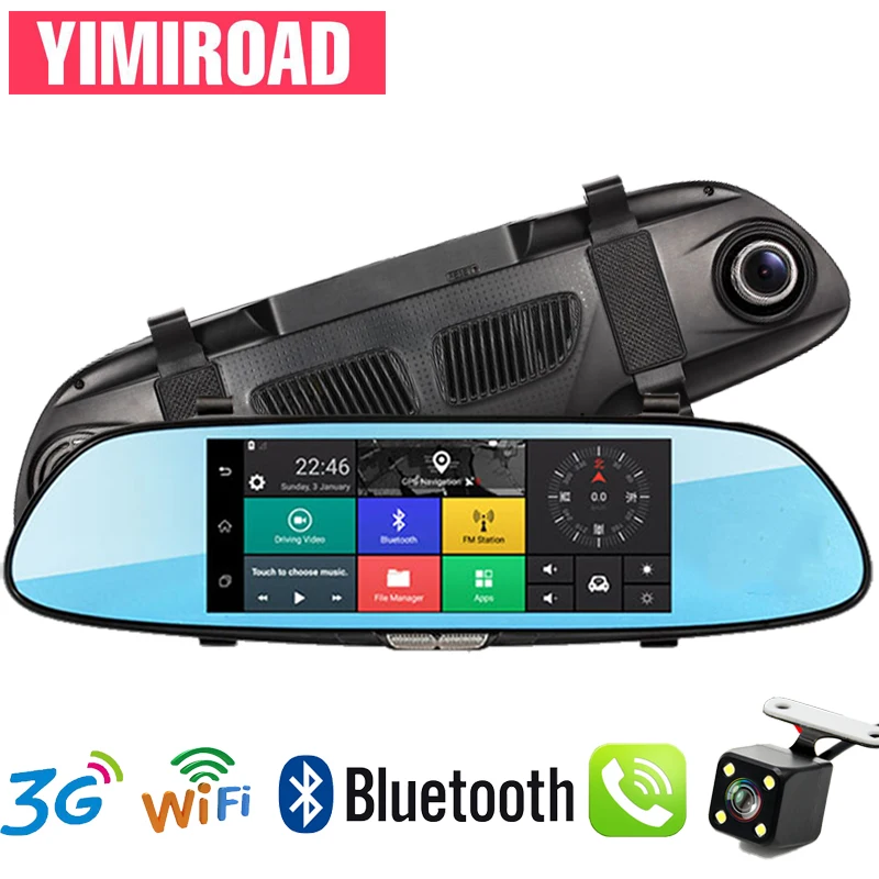 YIMIROAD G1 зеркало заднего вида дистанционный монитор парковки 3g Автомобильный видеорегистратор обратная камера gps навигатор Full HD 1080P видеорегистратор авто рекордер