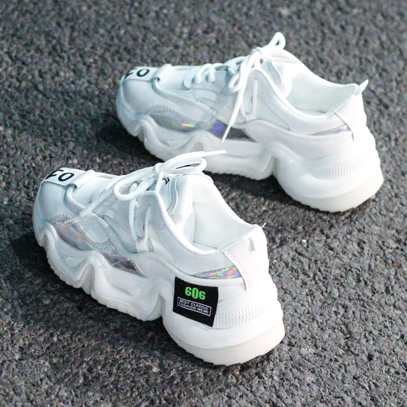 

2020 Designers Chunky Sneakers Platform Silver INS Fashion Women Lace Up Casual Shoes Brand Woman Sports Trainers Old Dad Shoes