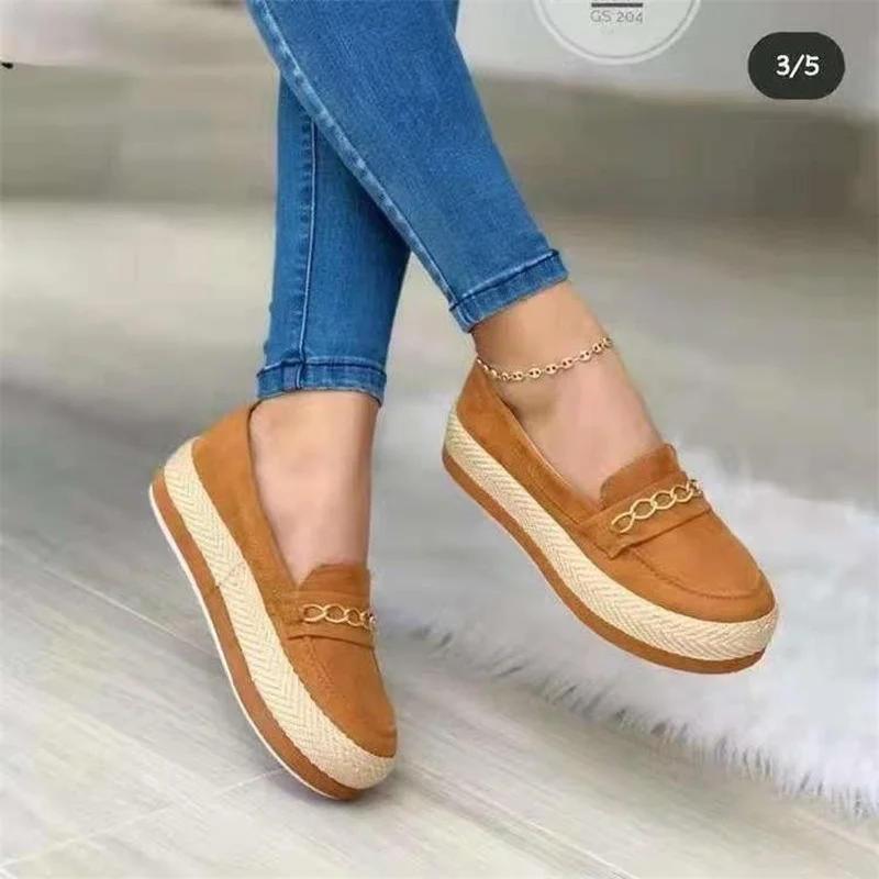 

Women Flats Platform Shoes 2021 New Autumn Oxford Dress Zapatos Loafers Designer Fashion Sandals Walking Lolita Chain Shoes Lady