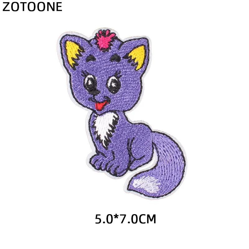 Цветные нашивки ZOTOONE с изображением лисы и кота для одежды вышитый значок сделай