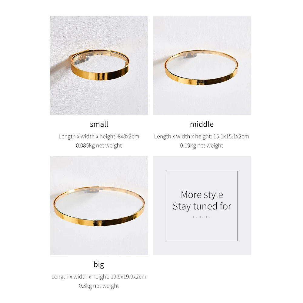 

Round Wall Hanging Iron and Glass Golden Shelf Potted Plant Shelf Bookcase Modern Home Decoration Accessories Wall Decor vintage