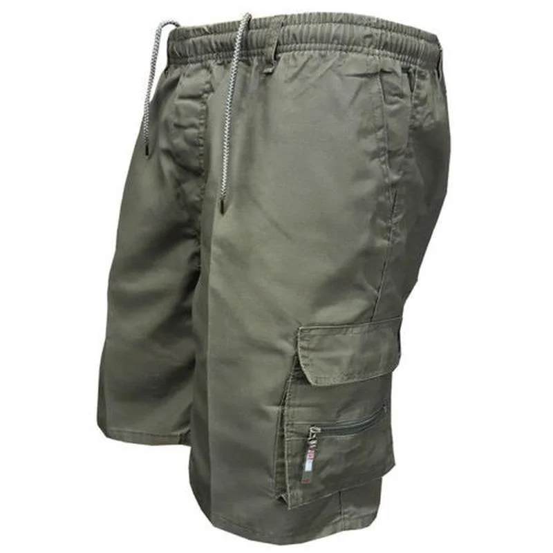 

Men Cargo Shorts with Pocket Drawstring Combat Pants Casual Elasticated Half Trouser
