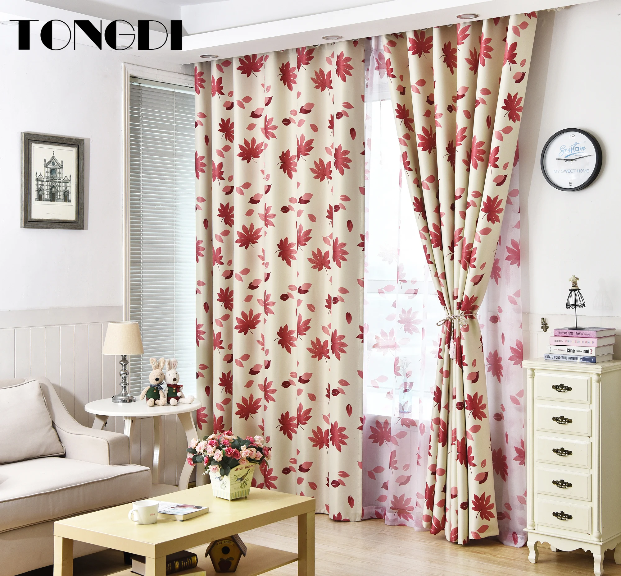 Светонепроницаемые шторы TONGDI элегантные высококачественные украшения с принтом