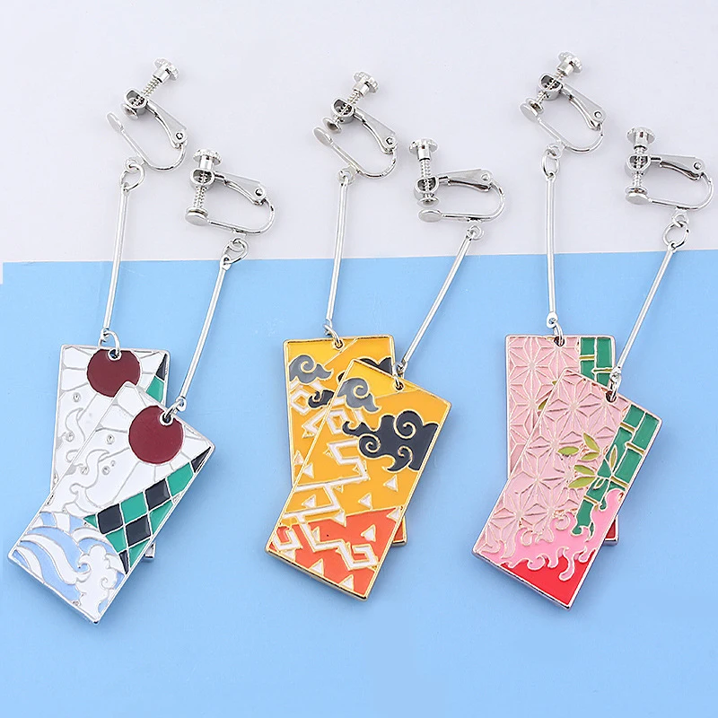 

Женские серьги-подвески из нержавеющей стали, аниме Клипсы-клипсы для косплея, рассекающие демонов, новинка 2021