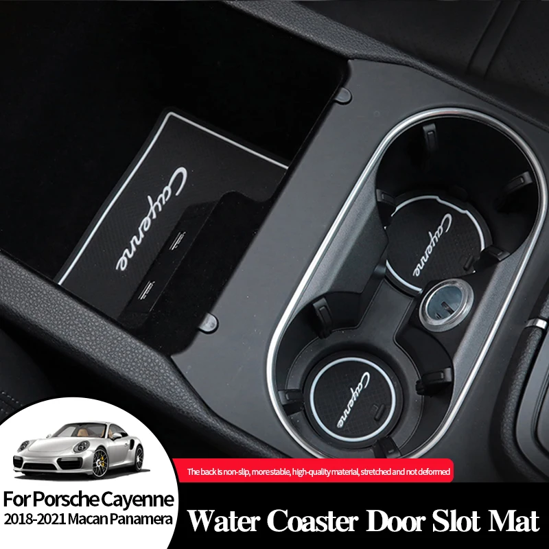 

Water Coaster Door Slot Mat For Porsche Cayenne Macan Panamera 2011-2021 Anti-Slip Gate Slot Cup Mat Interior Non-Slip Mat