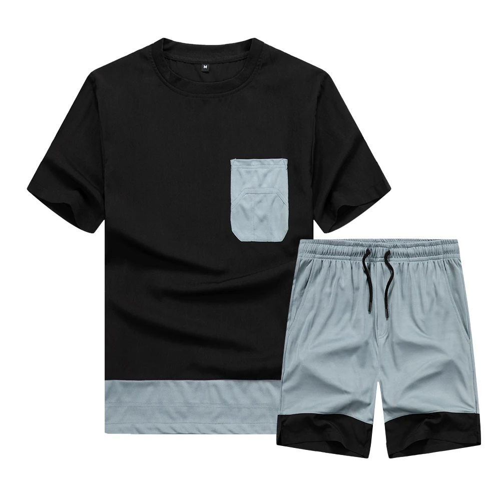 

Men's Sets 2 Piece T Shirt Sweatpants Track Suit Shorts Jogger Sets Casual Tracksuit Men Sportswear Set Brand Clothing Oversize