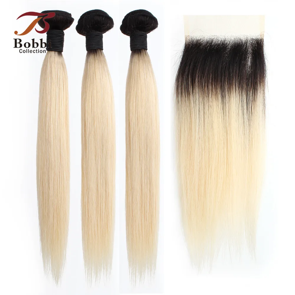 Пучки волос BOBBI COLLECTION T 1B 613 темно корень платина блонд с закрытыми волосами прямые