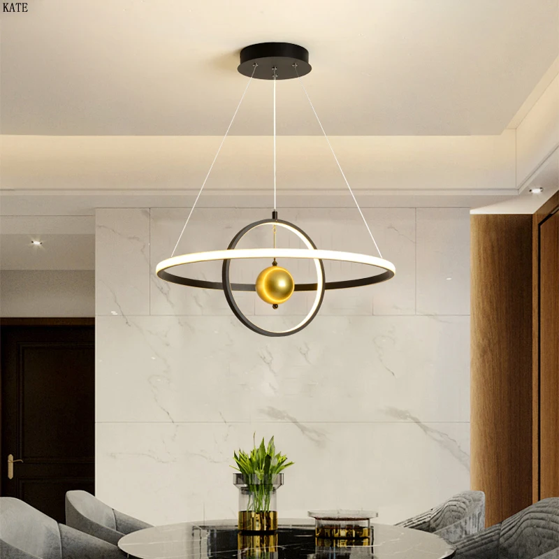 Modern Led Pendant Lights Rings Circle Ceiling mounted LED Pendant Lights Lighting For Living room Dining room Kitchen